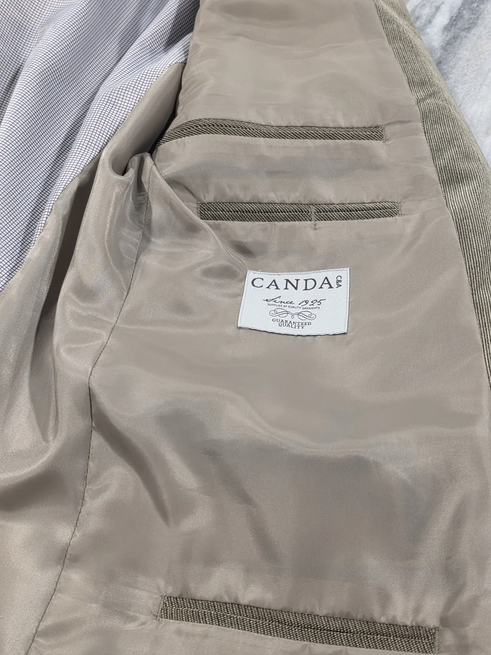 44L Men's C&A Canda European Corduroy Modern Blazer Brown 2 Button Sport Coat